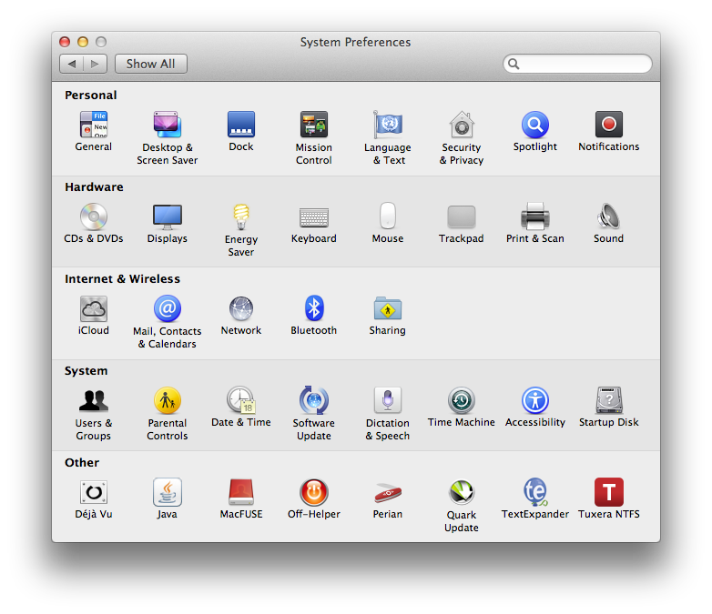 Mac System Preferences